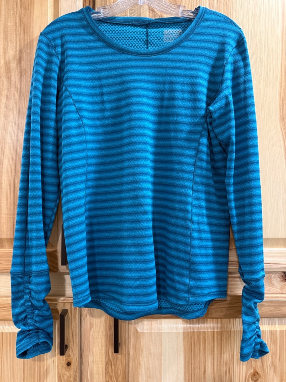 Outdoor Research Blue Striped Women's Long-Sleeve Base Layer Activewear Top Sz M